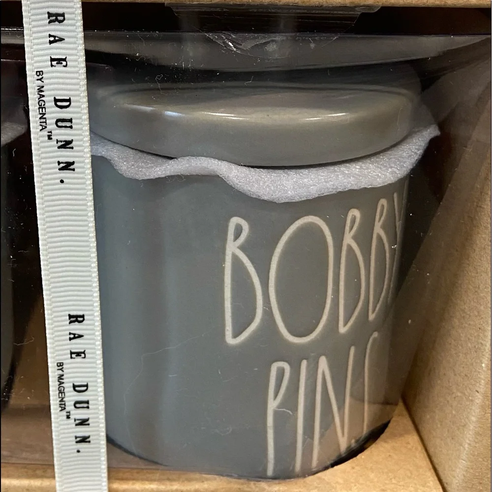 Rae Dunn Hair Ties Bobby Pins Ceramic Jars